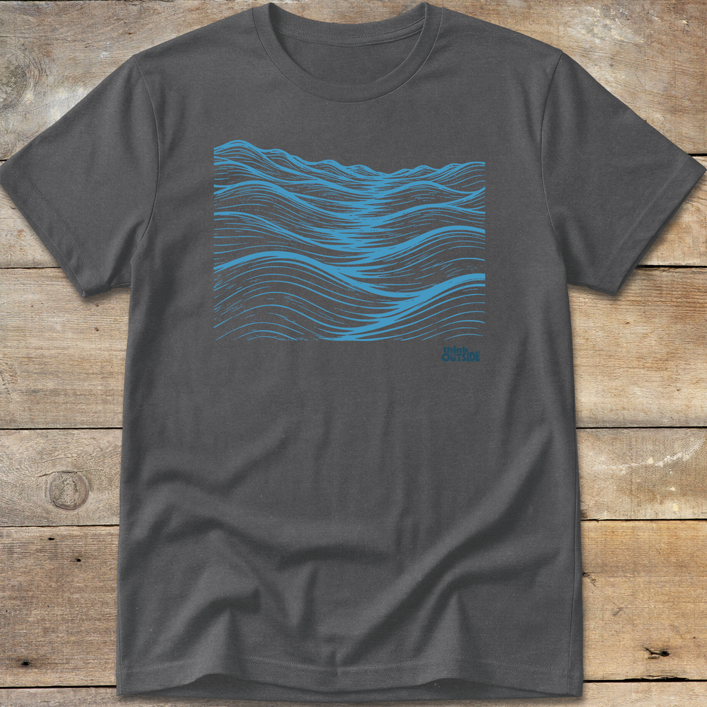 Mountainous Waves Block Print T-Shirt (Part 1)