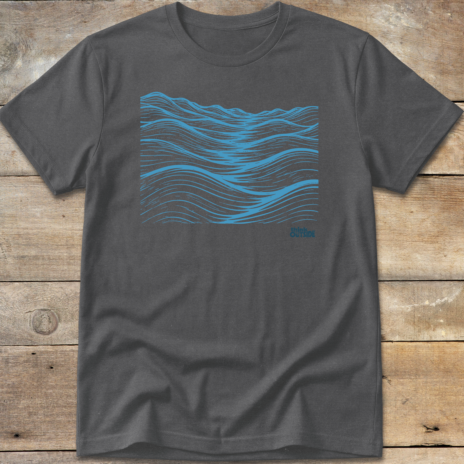 Mountainous Waves Block Print T-Shirt (Part 1)