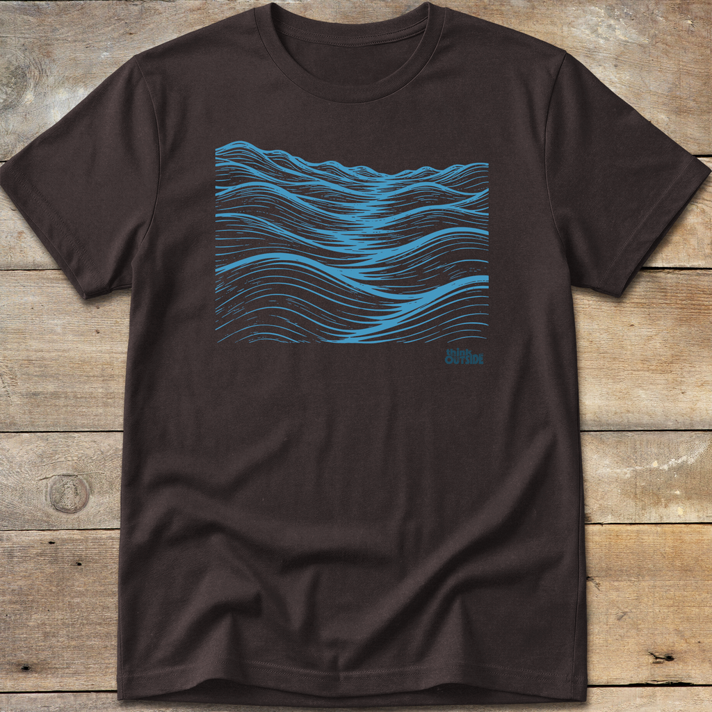 Mountainous Waves Block Print T-Shirt (Part 1)