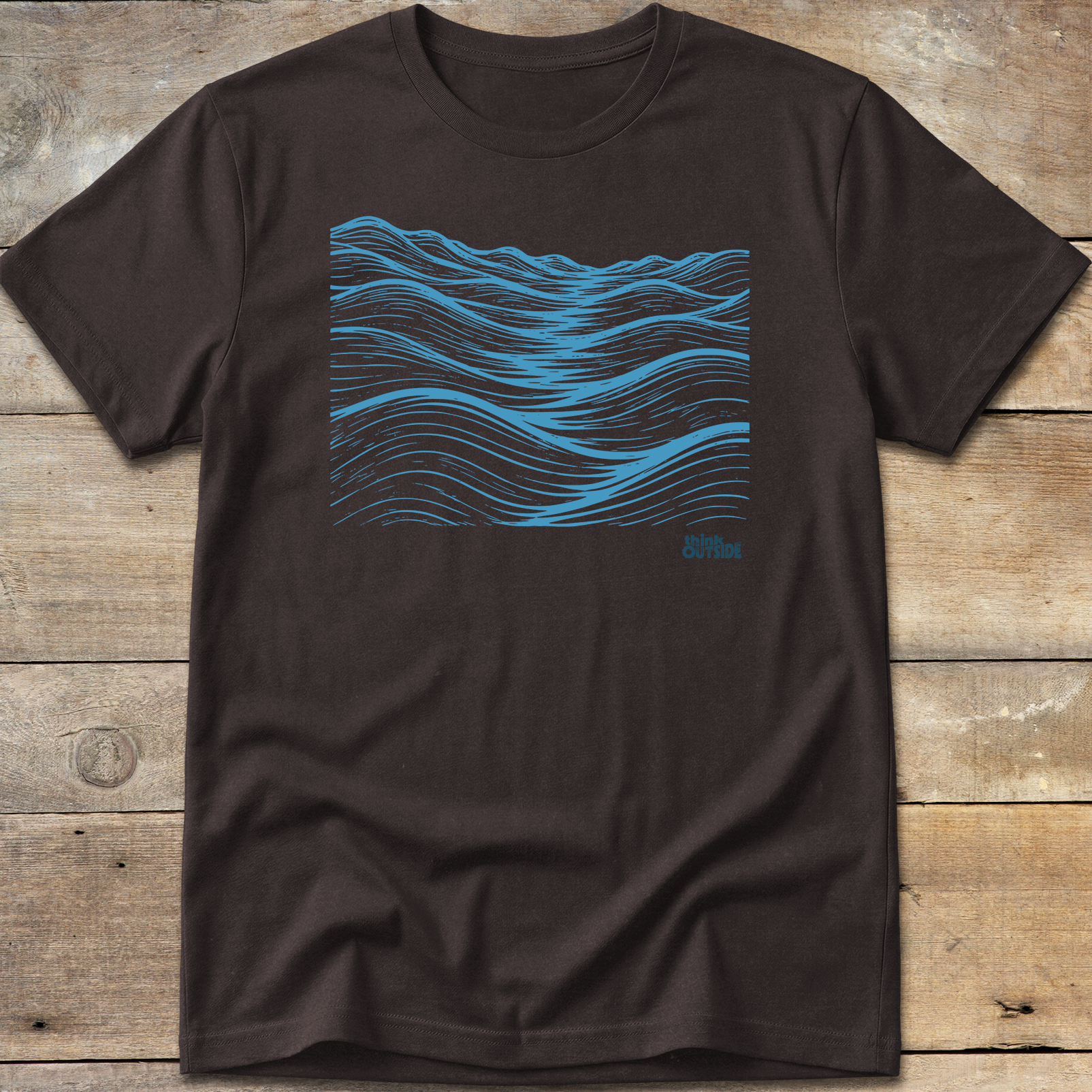 Mountainous Waves Block Print T-Shirt (Part 1)