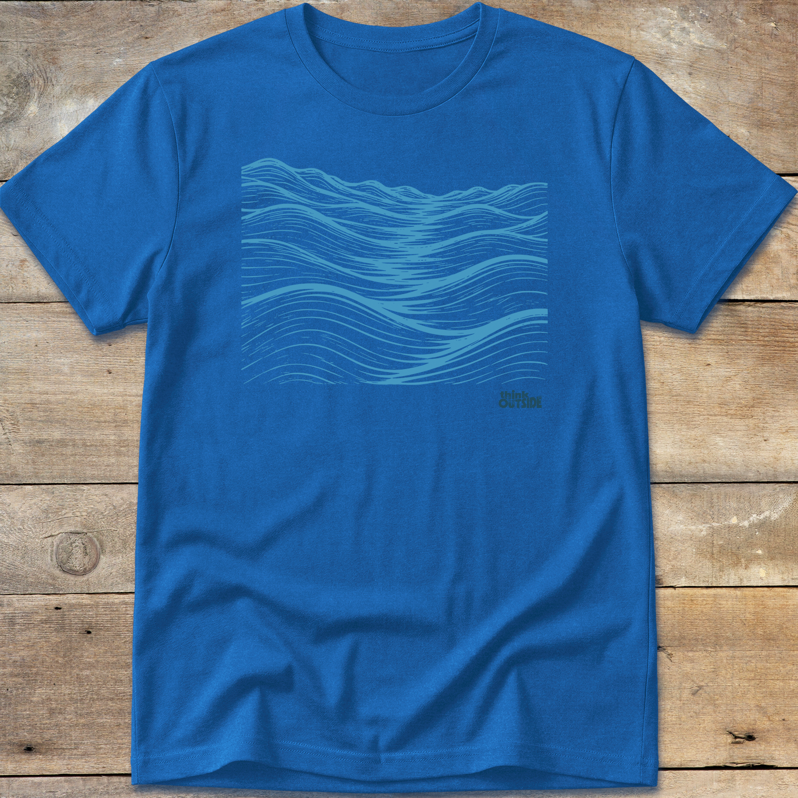 Mountainous Waves Block Print T-Shirt (Part 1)