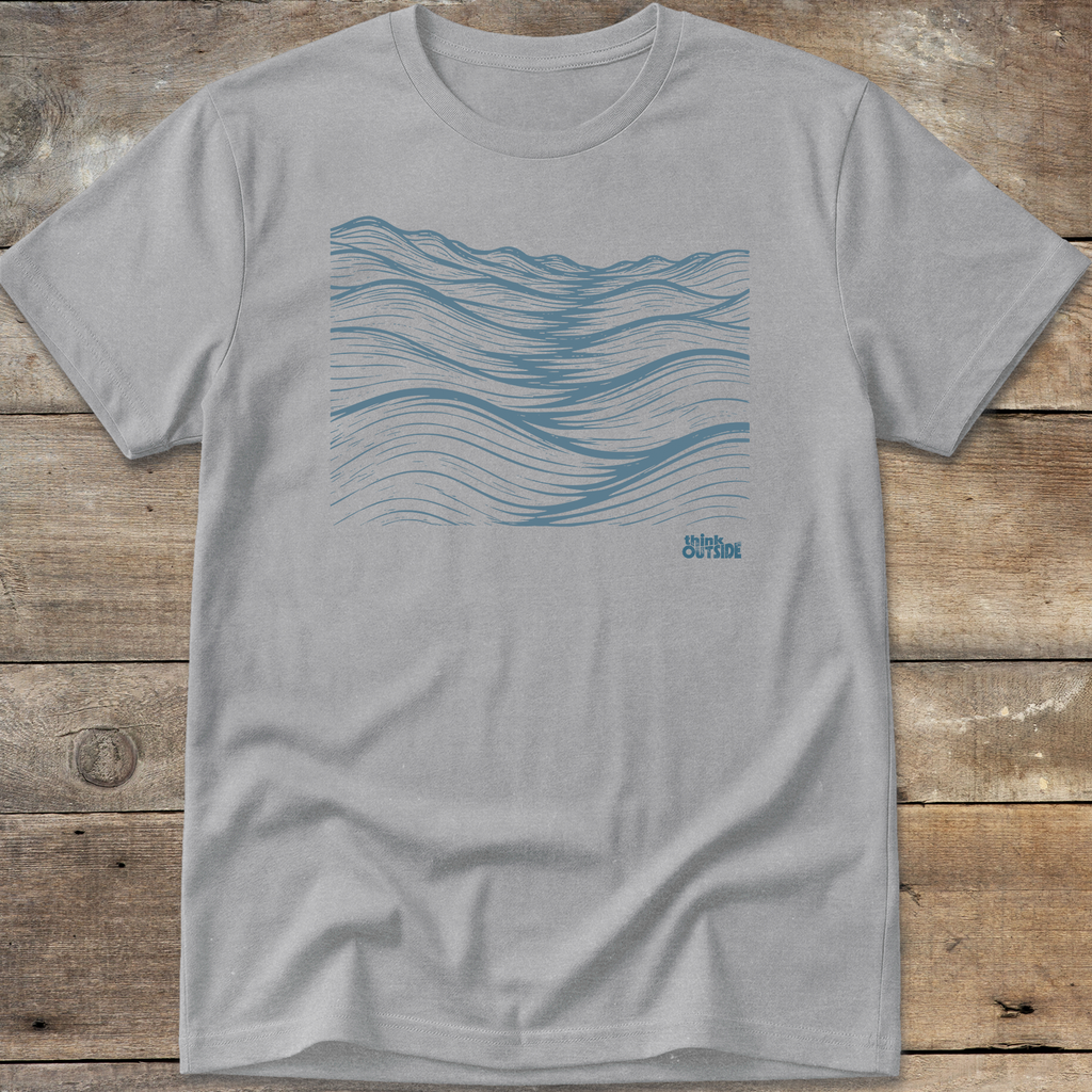 Mountainous Waves Block Print T-Shirt (Part 1)