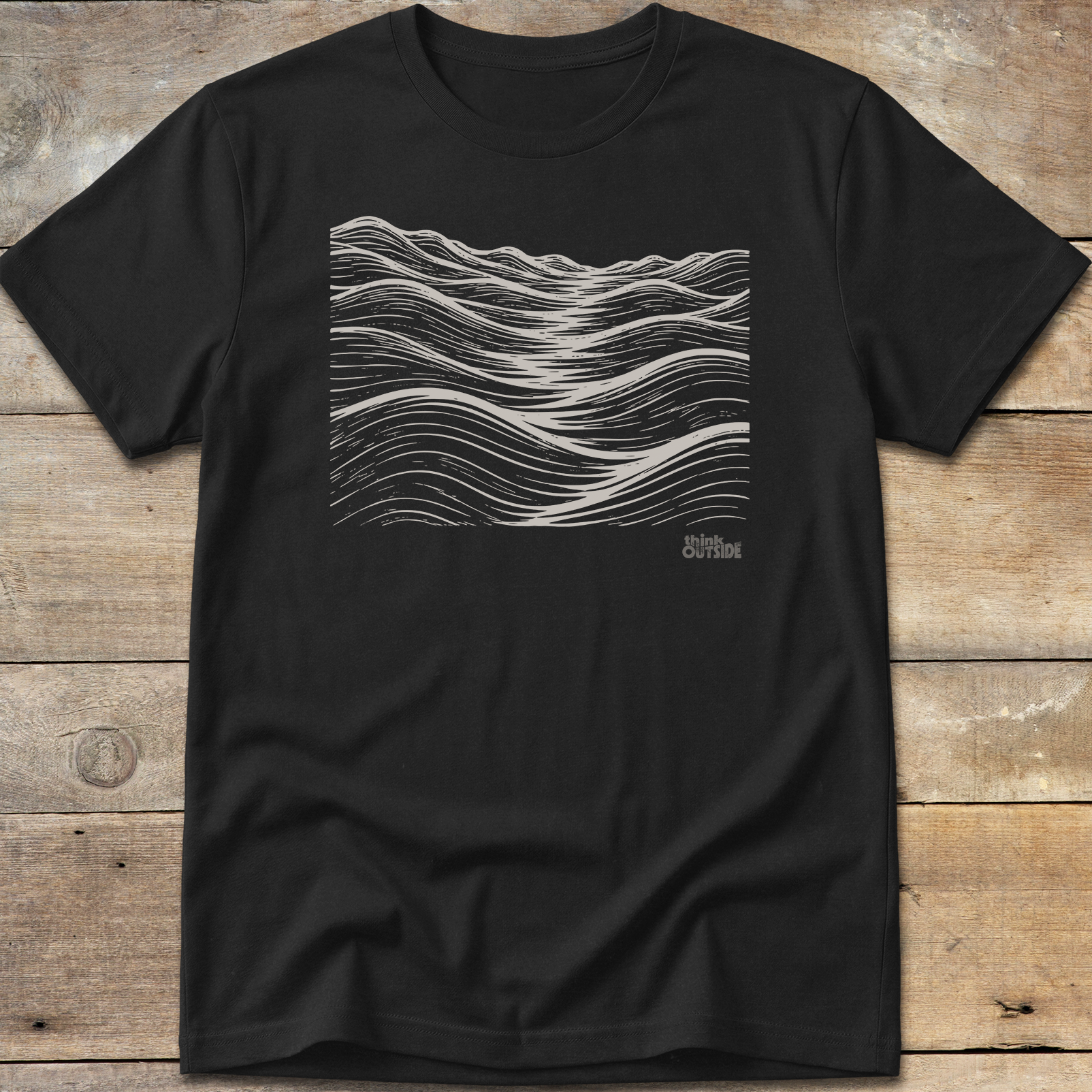 Mountainous Waves Block Print T-Shirt (Part 2)