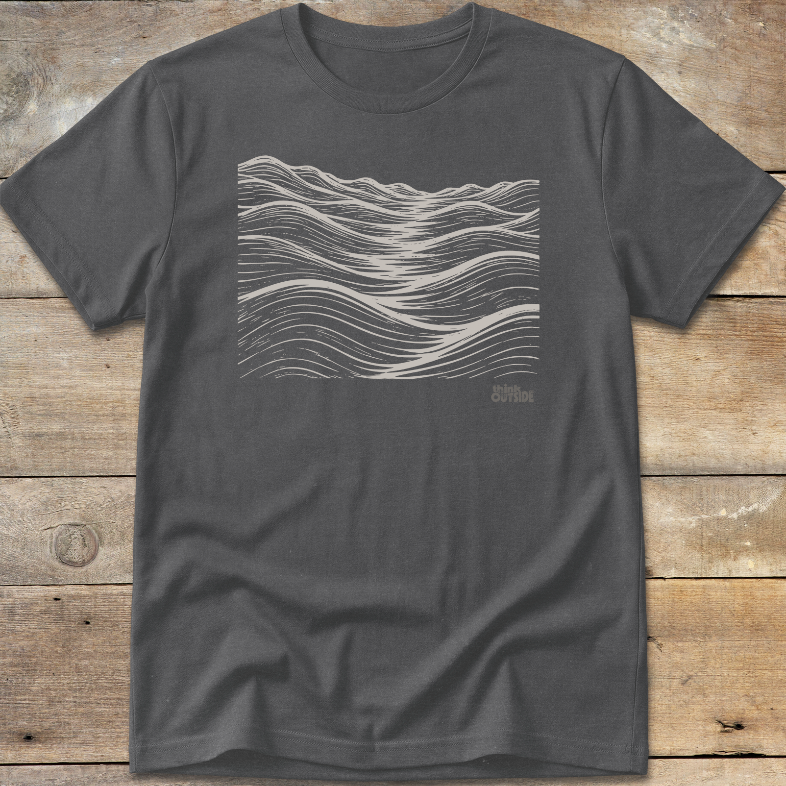 Mountainous Waves Block Print T-Shirt (Part 2)