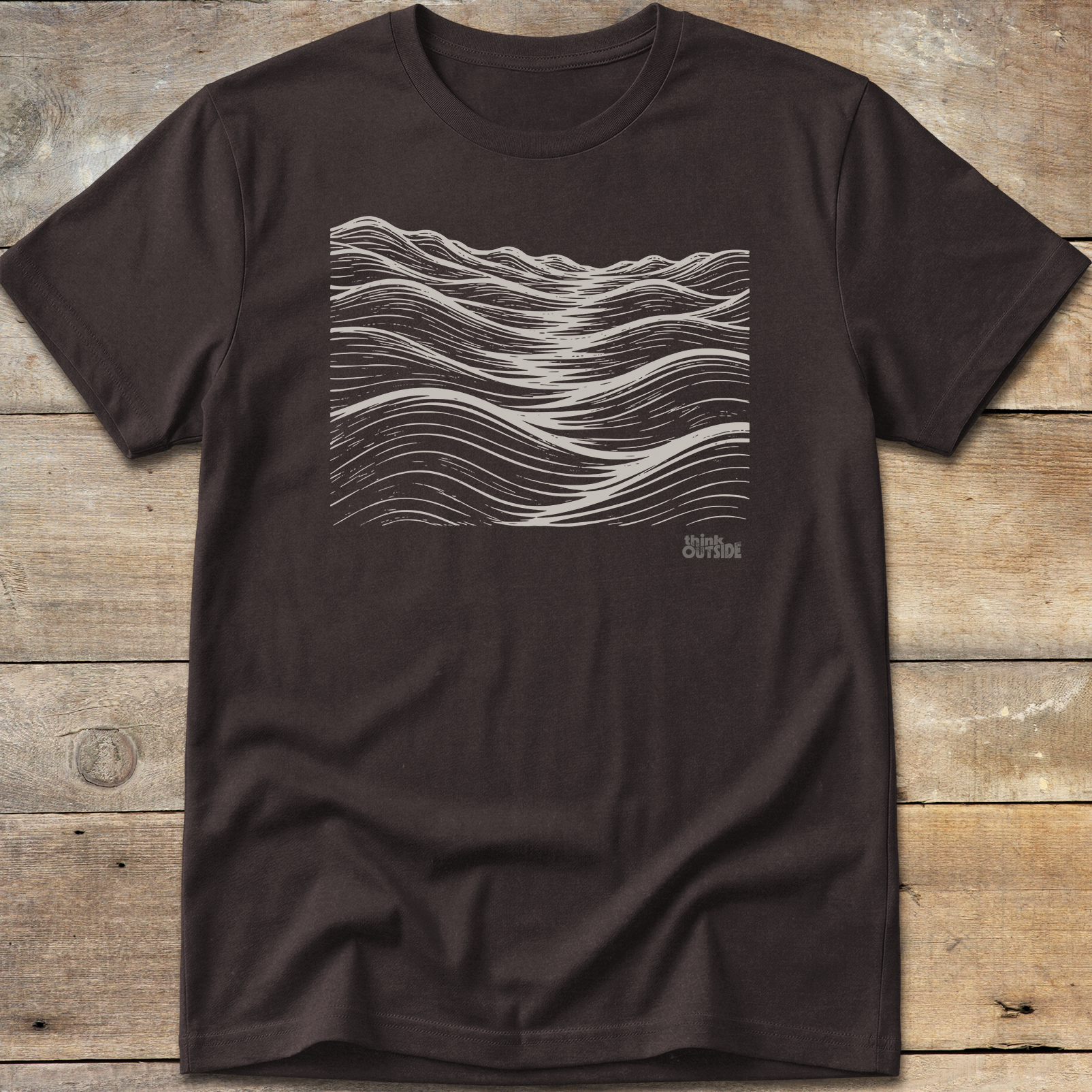 Mountainous Waves Block Print T-Shirt (Part 2)