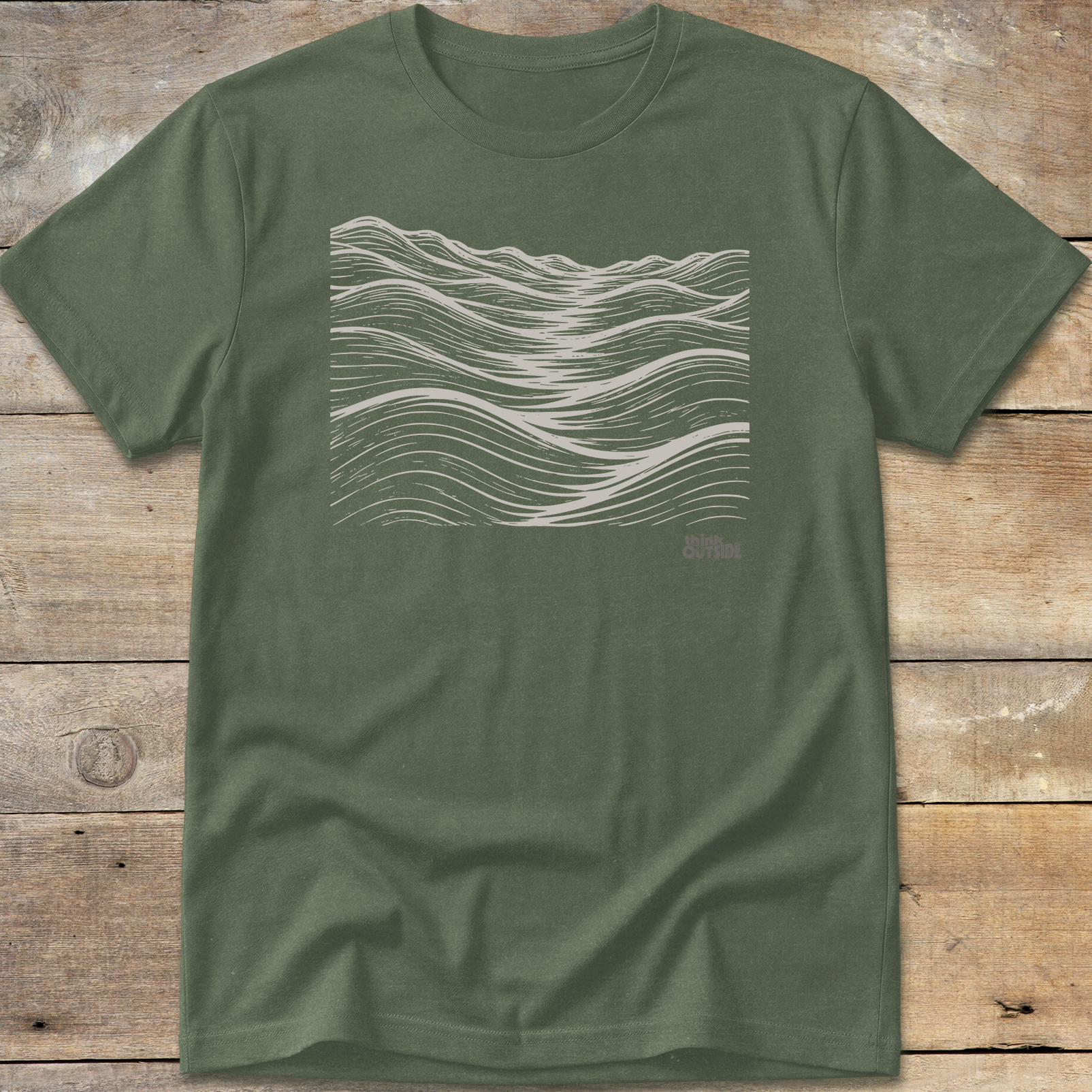 Mountainous Waves Block Print T-Shirt (Part 2)
