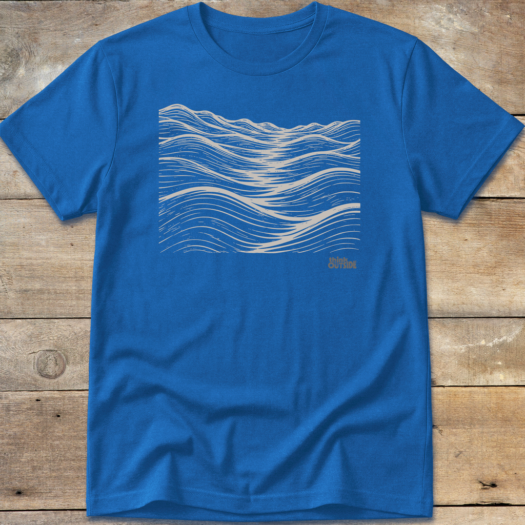 Mountainous Waves Block Print T-Shirt (Part 2)