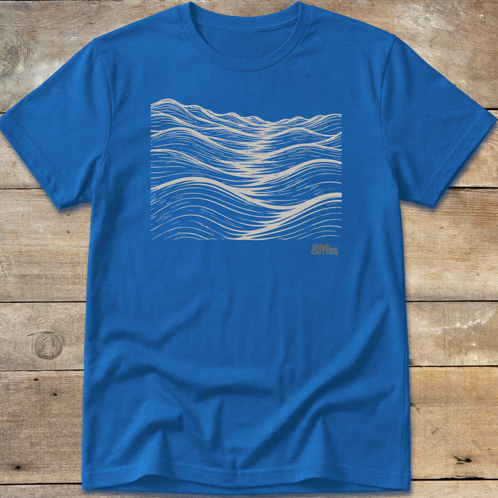 Mountainous Waves Block Print T-Shirt (Part 2)