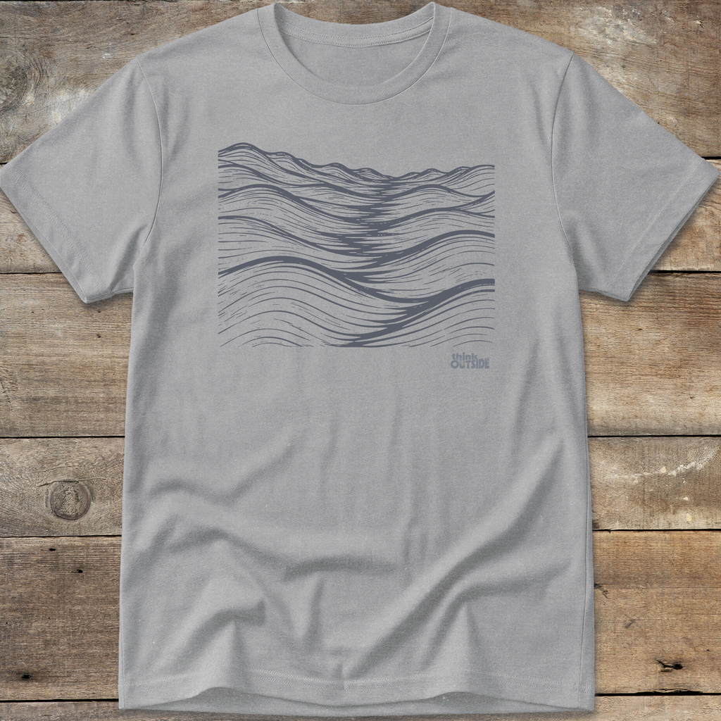 Mountainous Waves Block Print T-Shirt (Part 2)